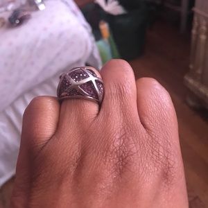 Amethyst caged ring